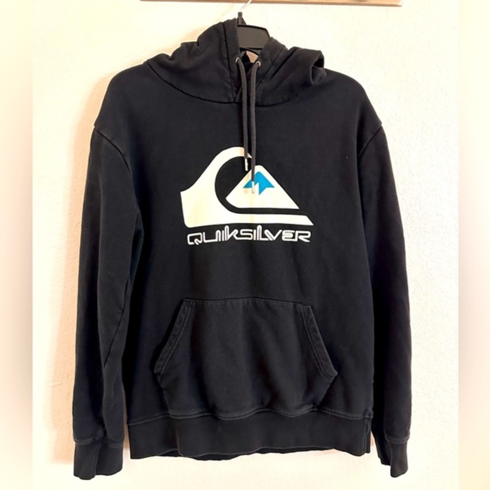 Quiksilver Men’s Big Logo Hoodie Sweatshirt Black Size Medium